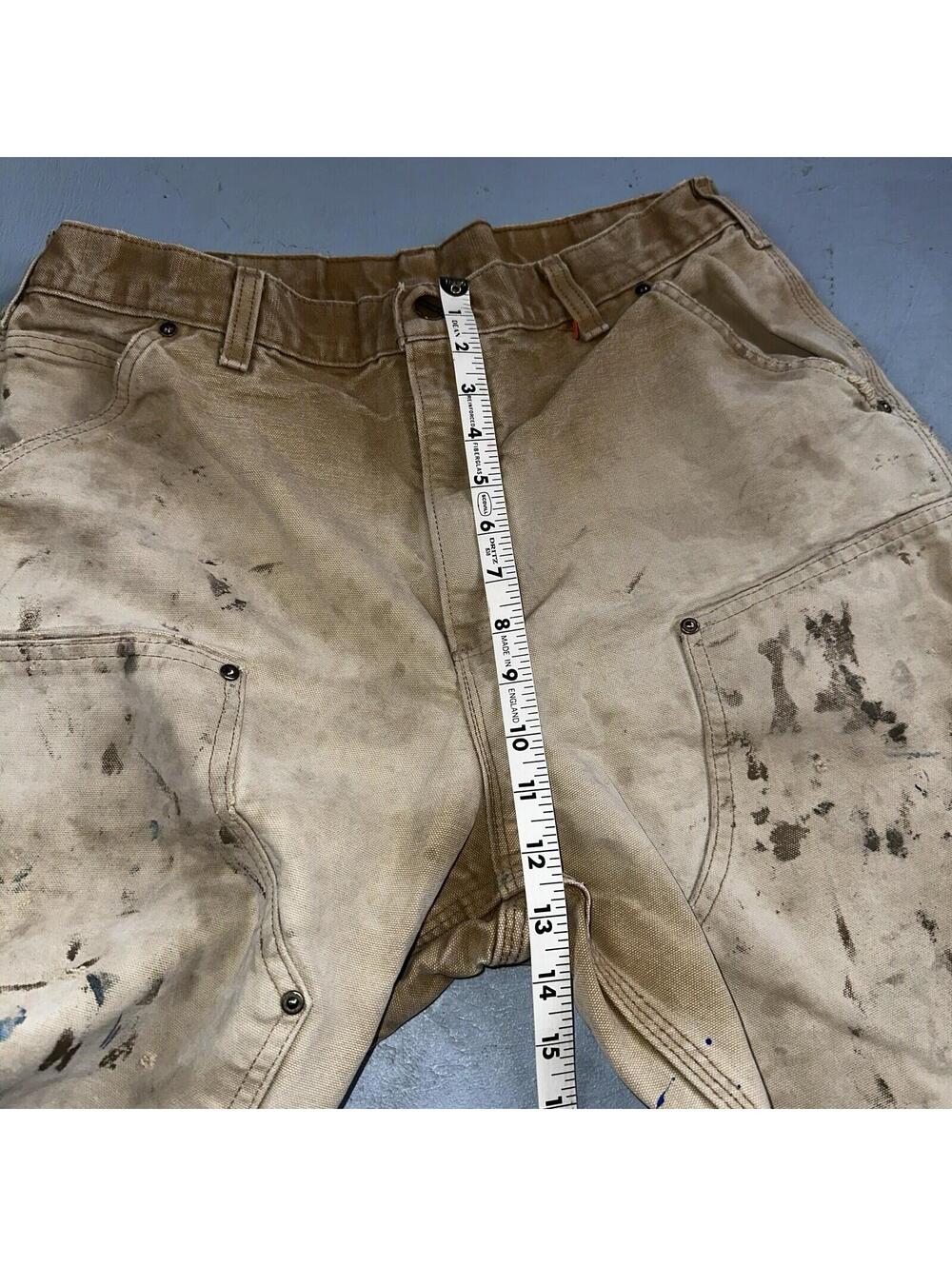 Carhartt VTG Double Knee Carpenter Pants USA B01 Brown Thrashed 34x34 Act 32x32 - Picture 9 of 16